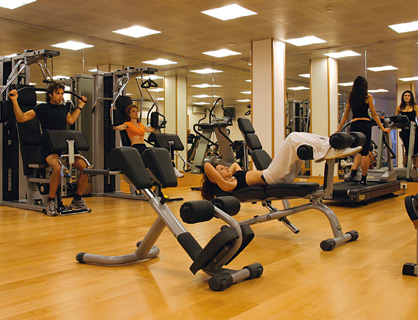 Il centro fitness dell'hotel sul mare a Sorrento.